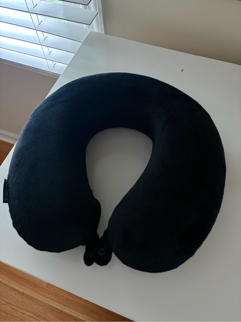Black U-Shaped Memory Foam Travel Neck Pillow